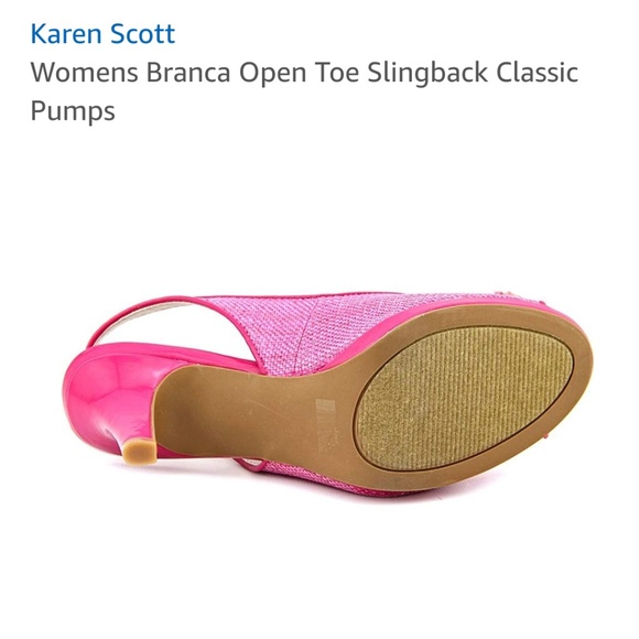 Karen Scott pink peep toe sling back pumps - Picture 2 of 8